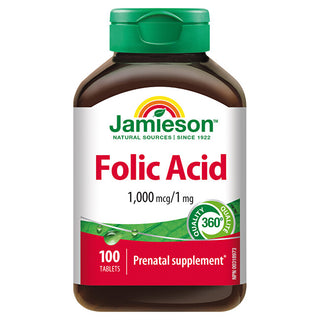 Jamieson Folic acid 1000 µg 100 tablets