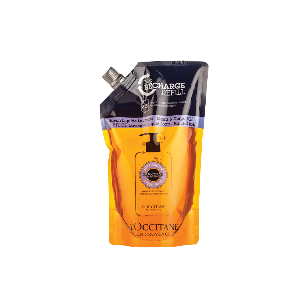 L'Occitane en Provence Laventeli nestemäinen puhdistussaippua käsille ja vartalolle täyttöpakkaus 500 ml