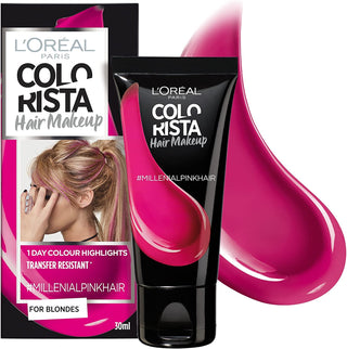 L'Oréal Paris, Maquillaje Colorista, Tinte Semipermanente para el Cabello, #millenialpink, 30 ml