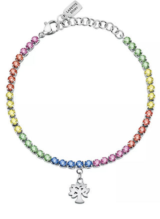 La Petite Story Bracciale In Acciaio Colorato Con Cristalli Family Lps05Arr72