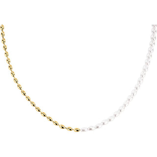 La Petite Story Collar de diseño chapado en oro con perlas Pearl Lps10Aza08 