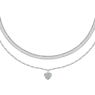 La Petite Story Collana Doppia In Acciaio Con Cuore Love Lps10Asd19