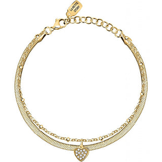 La petite story Bracciale doppio placcato oro con cuore Love LPS05ASD46