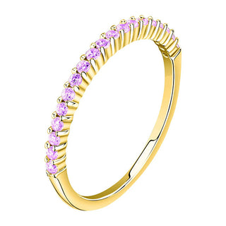 La Petite Story Elegante Anillo chapado en oro con circonitas rosas plata Lps03Awv190 - Circunferencia: 58 Mm 