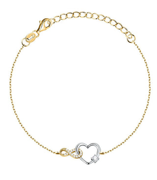 La Petite Story Smukt tofavet Infinity- og Hjerte-armbånd i sølv Lps05Awv77 