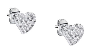 La Petite Story Orecchini In Acciaio Cuori Con Cristalli Argento Lps01Ayq126