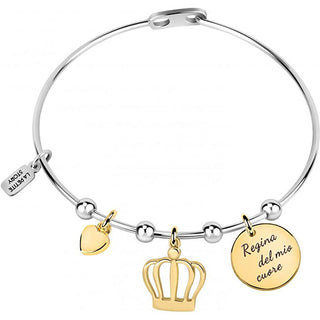 La Petite Story Bracelet en acier avec pendentifs plaqués or Lps05Asd06 