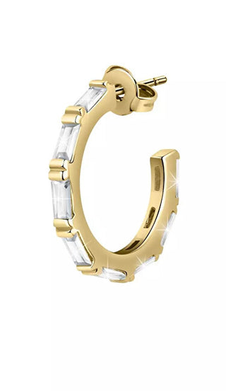 La Petite Story Orecchini Singoli Placcati Oro Con Cristalli Lps02Aqm02
