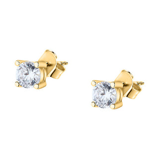 La Petite Story Orecchini Placcati Oro Con Zirconi Trasparenti Argento Lps01Awv13