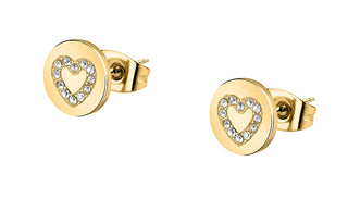 La Petite Story Orecchini Placcati Oro Cuore Con Zirconi Lps01Ayq115