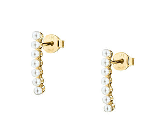 Gold-plated drop Orecchini con artificial pearls Silver LPS01AWV90