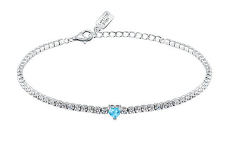 La Petite Story Bracciale Tennis In Argento Con Cuore Blu Lps05Awv44