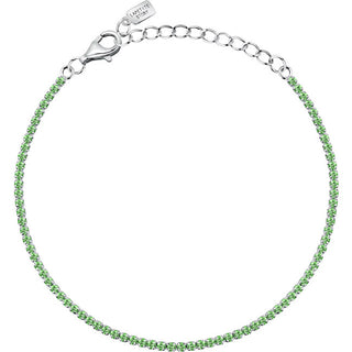 La Petite Story Bracciale Tennis In Argento Con Zirconi Verdi Argento Lps05Awv36