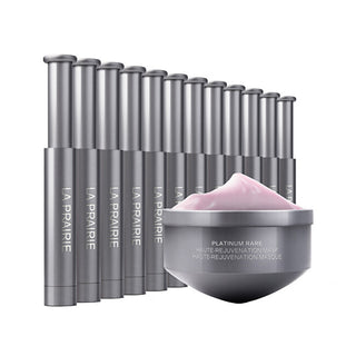 La Prairie Platinum Rare (Ricarica Maschera Haute-Rejuvenation) 20 Ml + 12 Trattamenti Bifasici Per Il Rinnovamento Cellulare Della Pelle Da 0,7 Ml Ogni Notte