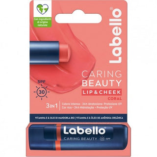 Labello Labello Caring Beauty 3In1 Spf30 Vitamina E & Olio Di Mandorla Bio Coral