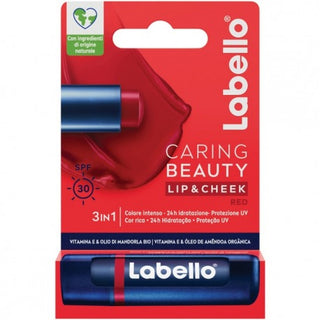 Labello Labello Caring Beauty 3In1 Spf30 Vitamina E & Olio Di Mandorla Bio Red