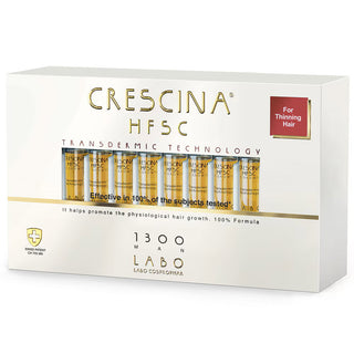 Labo suisse Crescina , Transdermic HFSC 1300, Per la stimolazione della crescita, Siero trattante in fiale, Per cuoio capelluto, Per uomo, 20 pz, 3,5 ml