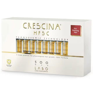 Labo Suisse Crescina , Transdermic HFSC 500, Per la stimolazione della crescita, Siero trattante in fiale, Per cuoio capelluto, Per uomo, 20 pz, 3,5 ml