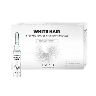 Labo, White Hair Stop & Reverse The Greying Process, Serum for Treatment Vials, for Scalp, for Men, 20 pcs, 3.5 ml