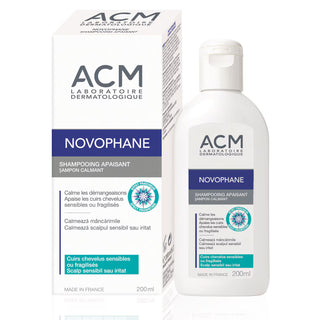 Laboratoire ACM Novophane, pantenolo, shampoo per capelli, calmante, per cuoio capelluto sensibile, 200 ml