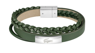 Lacoste Bracciale In Pelle Verde Fusion 2040319