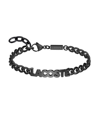 Lacoste Bracciale Da Uomo In Acciaio Nero Script 2040478