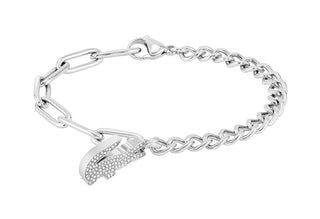 Lacoste Bracciale Da Donna In Acciaio Con Cristalli Di Coccodrillo 2040146