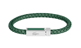 Lacoste Green leather Bracciale da uomo Rockel 2040449