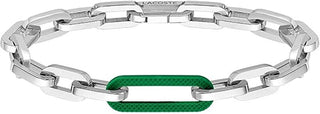 Lacoste Bracciale Originale In Acciaio Con Maglie In Silicone 2040103