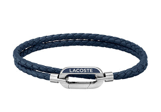 Lacoste Bracciale In Pelle Da Uomo Starboard 2040112 - Lunghezza: 17,5 Cm