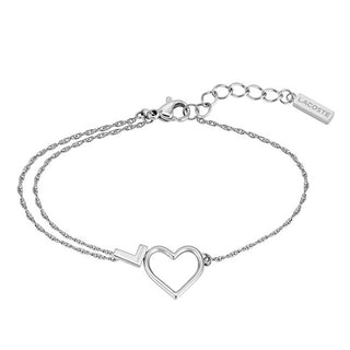 Lacoste Bracciale Romantico In Acciaio Cuore Volte 2040014