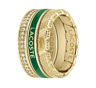 Lacoste Elegante Set Di Anelli In Acciaio 2040282 - Circuito: 56 Mm