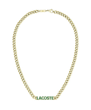 Lacoste Collana Distintiva In Acciaio Placcato Oro Script 2040475