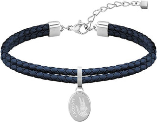 Lacoste Dark blue leather Bracciale Sneak 2040055