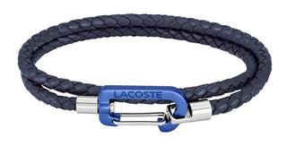 Lacoste Bracciale In Pelle Intrecciata Blu Scuro Matt 2040315