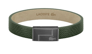 Lacoste Green leather Bracciale Monogram Leather 2040186 - Length: 17.5 cm