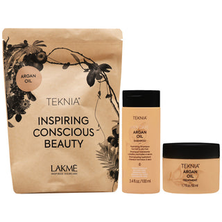 Lakme Teknia Argan Oil  Confezione da viaggio idratante all'olio di Argan, 100 ml + 50 ml