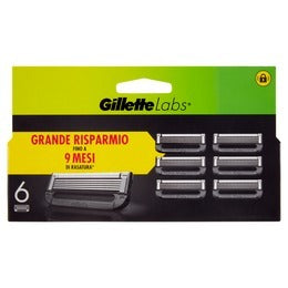 Gillette Lamette Di Ricambio Per Rasoio Labs 6 Ricariche