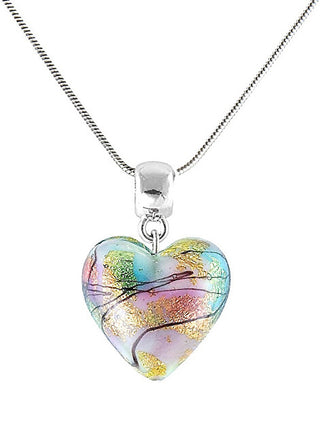 Duhový náhrdelník Rainbow Fairy s 24karátovým zlatem v perle Lampglas NLH28