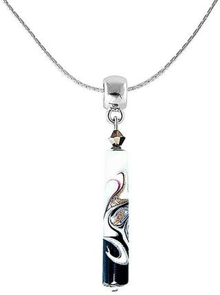 Lampglas Elegante Collana In Bianco E Nero Con Un'Esclusiva Perla Lampglas Npr11
