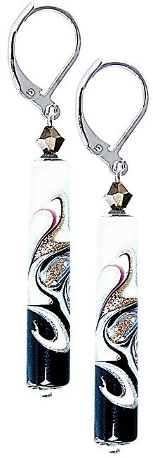 Lampglas Eleganti Orecchini In Bianco E Nero Con L'Esclusiva Perla Lampglas Epr11