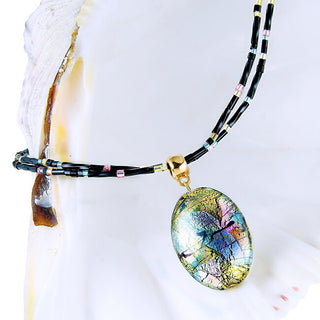 Lampglas Collana Fantasy In Oro Misterioso Con 24 Perle Lampglas Np38