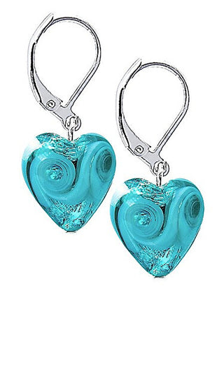 Lampglas Orecchini Gentle Forest Heart Con Argento Puro E Perle Lampglas Elh10