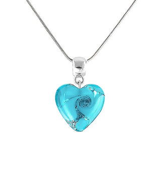 Lampglas Delicata Collana A Forma Di Cuore Nella Foresta Con Argento Sterling E Perla Lampglas Nlh10