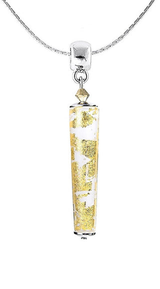 Lampglas Delicata Collana Golden Swan Con Oro 24K In Perla Lampglas