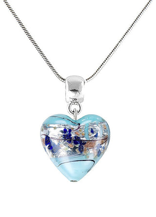 Lampglas Collar con corazón de hielo en plata de ley y perla Lampglas Nlh29 