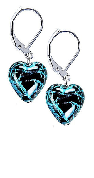 Mysterious Night Fairy Orecchini con pure silver in Lampglas ELH4 pearls