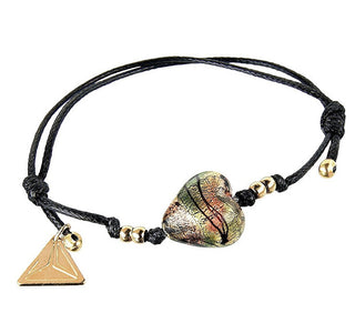 Mysterious Jungle Colors Bracciale with 24 carat gold in Lampglas BLH13 pearl