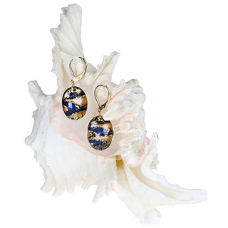 Amazing Egyptian Queen Orecchini made of Lampglas pearls with 24 carat gold EP28