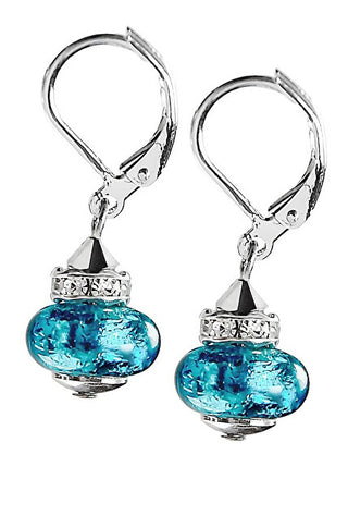 Lampglas Orecchini Shiny Sea Depth Con Argento Puro E Perle Lampglas Esh5